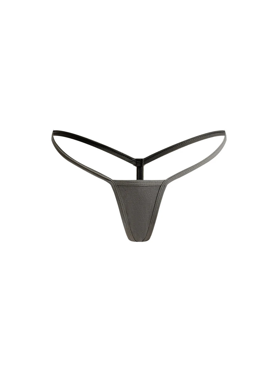 Ocili Women's Seamless Low-Rise Thong Panties, Sexy For Dates - Dark Grey - View 1