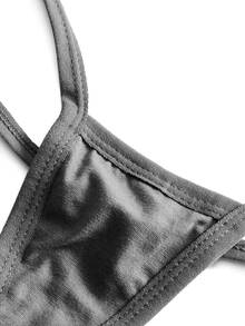 Ocili Women's Seamless Low-Rise Thong Panties, Sexy For Dates - Dark Grey - View 3