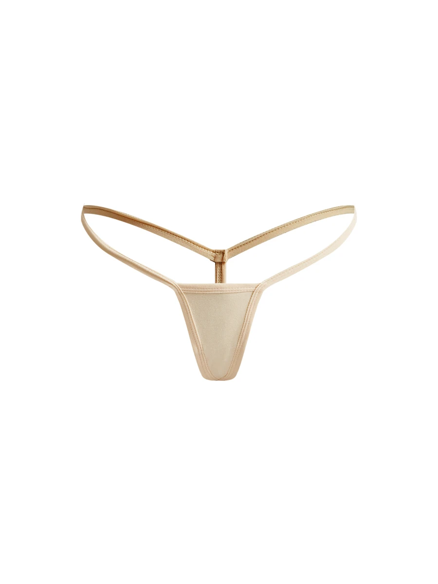 Ocili Mini Women Solid Color Sexy Thong - Khaki - View 1