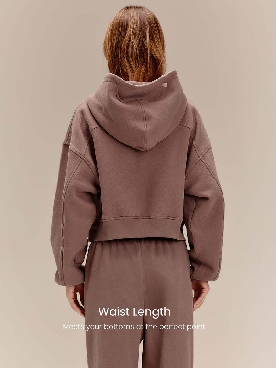 Everyday Fleece Chilly Days Relaxed Hoodie Jacket With Ribbed Cuffs & Hem Waist-Length Daily Casual Fall Winter Wear
