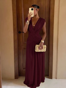 Lumalex Women Maxi Dresses - Maroon - View 3