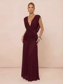Lumalex Women Maxi Dresses - Maroon - View 2