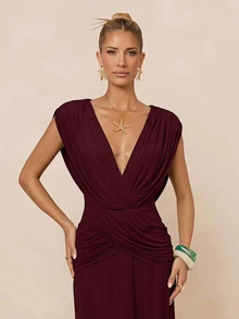 Lumalex Women Maxi Dresses - Maroon - View 12