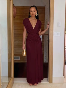 Lumalex Women Maxi Dresses - Maroon - View 6