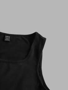 SHEIN LUNE 3pcs Solid Color White Black Burgundy Crew Neck Tight Fit Camisole Tops, Versatile For Summer Outings, Layering,Casual Daytime Everyday - Multicolor - View 8