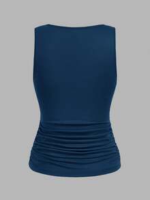 SHEIN LUNE 3pcs Women's Slimming Solid Color Square Neck Fitted Tank Tops, Casual & Versatile, Suitable For Summer Sleeveless Top Ladies Clothes,Summer Top - Multicolor - View 10