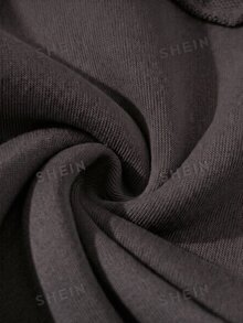 SHEIN Sparklyn 秋冬季青少年女孩連帽拉鍊夾克－街頭風，保暖針織面料，適合秋冬，微鬆版型預留成長空間，完美適配校園與街頭穿搭，瞬間變身活力女孩！ - 深灰色 - 查看 5