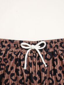 SHEIN 青少年女孩豹紋粉色拼接連身褲套裝休閒運動街頭風 - 彩色 - 查看 4
