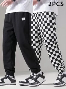 SHEIN 2pcs Kids Tween Boy Casual Comfortable Elastic Waist Loose Leg Solid Color , Suitable For , School, Daily Casual Outings, Sports, Autumn/Winter Pcs - Multicolor - View 4