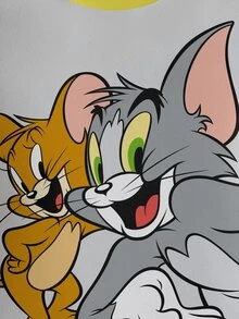 TOM & JERRY X SHEIN 小男孩休閒拼色卡通印花運動衫 - 白色 - 查看 6