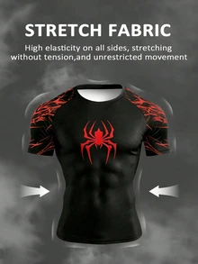 Gym Rark Men's Spider Web Pattern Print Short Sleeve Sports T-Shirt - Multicolor - View 3