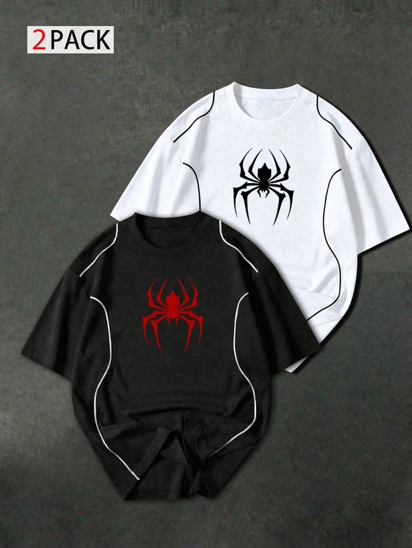 Sport MetroGents Men's Spider Print Casual Fitness Sports T-Shirt