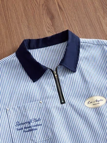 SWAVVY Spring/Summer Men's Casual Printed Shirt - Blue - View 4