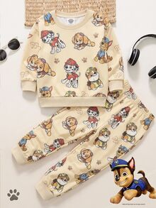 Maija Kids SHEIN | PAW Patrol Maija Kids 男童寬鬆休閒舒適長袖衛衣與長褲兩件套，適合夏季 - 彩色 - 查看 2