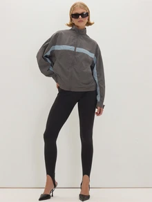 MUSEYN Black High Waised Elastic Strap Leggings Sleek Essential Versatile Everyday Layering Fall Fashion - Black - View 1