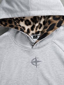 PAVTROS Men's Leopard Print Patchwork Hoodie & Sweatpants Set - Grey - View 8