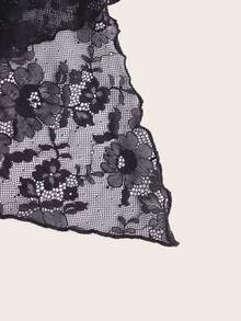 SHEIN ICON Lace Up Side Lace Tube Asymmetrical Top - Black - View 6