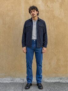 RivetRise Men's Blue Embroidered Horseshoe Flared Jeans - Medium Wash - View 3