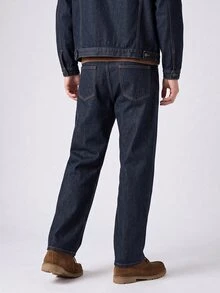 RivetRise Men's Denim Jacket And Loose Fit Jeans Set, Fall Clothes Slim-Fit Washed Black Distressed Jeans For - Dark Wash - View 5
