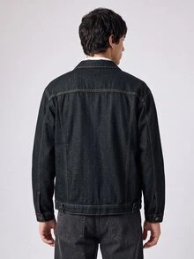RivetRise Men Washed Blue College Denim Jackets  Hang Out Washed Denim Coat For Boyfriend & Husband Vintage Jacket - Dark Wash - View 3