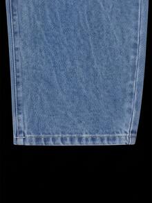 Manfinity Denimwave Y2K Vintage Streetwear Men's Light Blue Washed Distressed Loose Barrel Leg Baggy Jeans - Light Wash - View 6