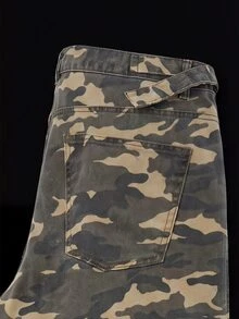 Manfinity Denimwave Men's Adjustable Waist Camouflage Barrel Leg Pants, Streetwear Style Camo Sweats - Multicolor - View 6