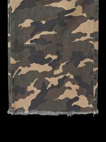 Manfinity Denimwave Men's Adjustable Waist Camouflage Barrel Leg Pants, Streetwear Style Camo Sweats - Multicolor - View 5