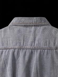 Manfinity Denimwave Men's Zipper Casual Versatile Daily Wear Denim Long Sleeve Jacket - Grey - View 5