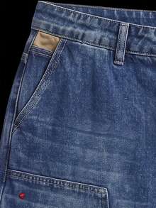 Manfinity Denimwave Men's Gothic Punk Style Denim Bermuda Shorts - Blue - View 6