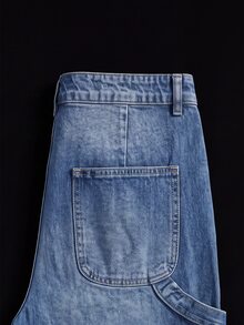 Manfinity Denimwave Men's Gothic Punk Style Denim Bermuda Shorts - Blue - View 4