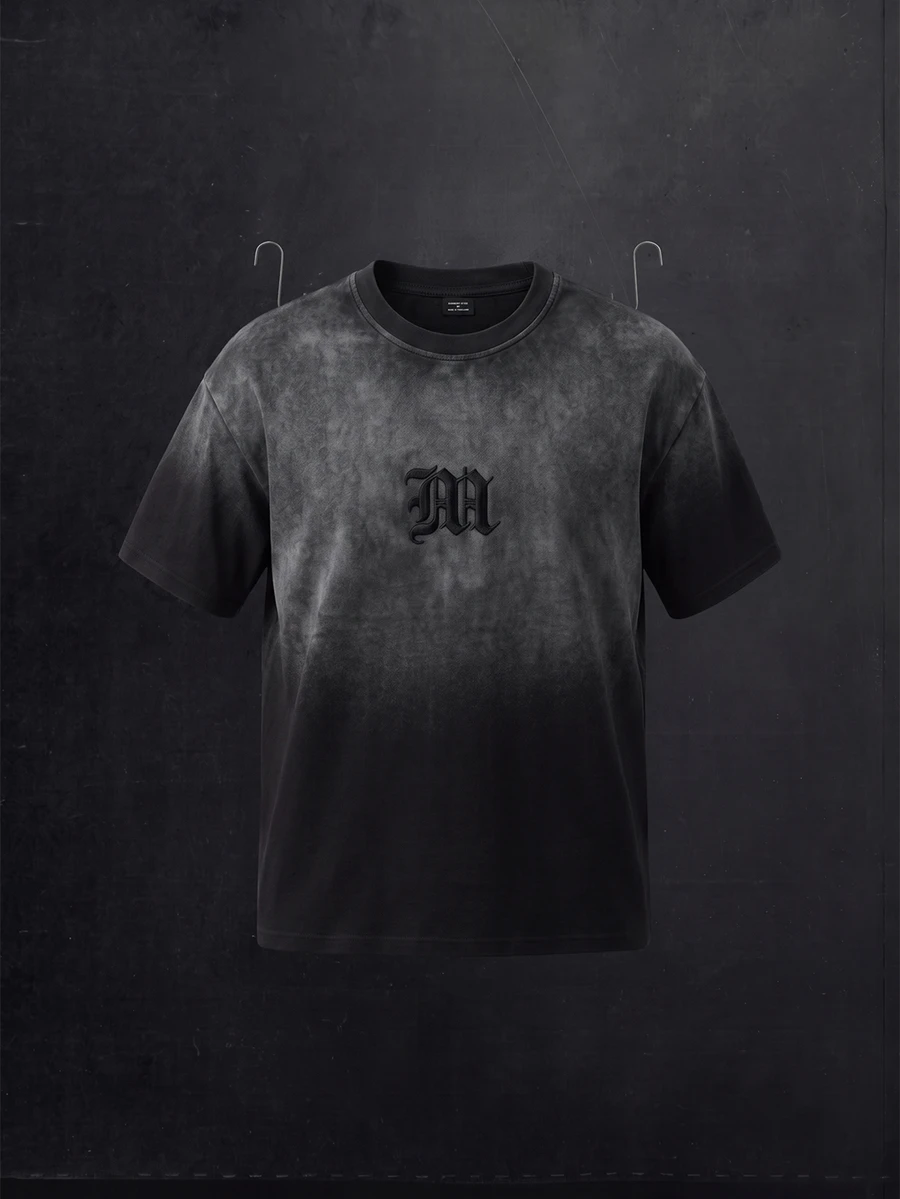 Manfinity Denimwave Men's Streetwear Gradient Embroidered T-Shirt - Black - View 1