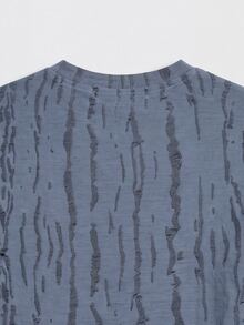 Manfinity Denimwave Men's Blue Distressed Fabric Embroidered T-Shirt - Blue - View 4