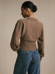 Poéselle Women's Casual Versatile Cardigan, Autumn/Winter - Coffee Brown - View 2
