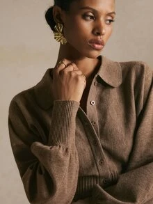 Poéselle Women's Casual Versatile Cardigan, Autumn/Winter - Coffee Brown - View 6