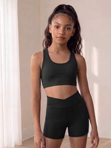 SHEIN 女大童3入組後背十字交叉運動型胸罩 - 彩色 - 查看 7