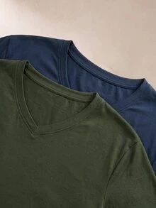 EverLounge Men's Solid Color Short Sleeve T-Shirt And Shorts Loungewear Set - Multicolor - View 4