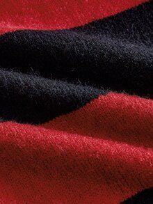 ROMWE MEN Men's Crew Neck Striped Letter Embroidered Knit Sweater Street Fashion - Multicolor - View 5