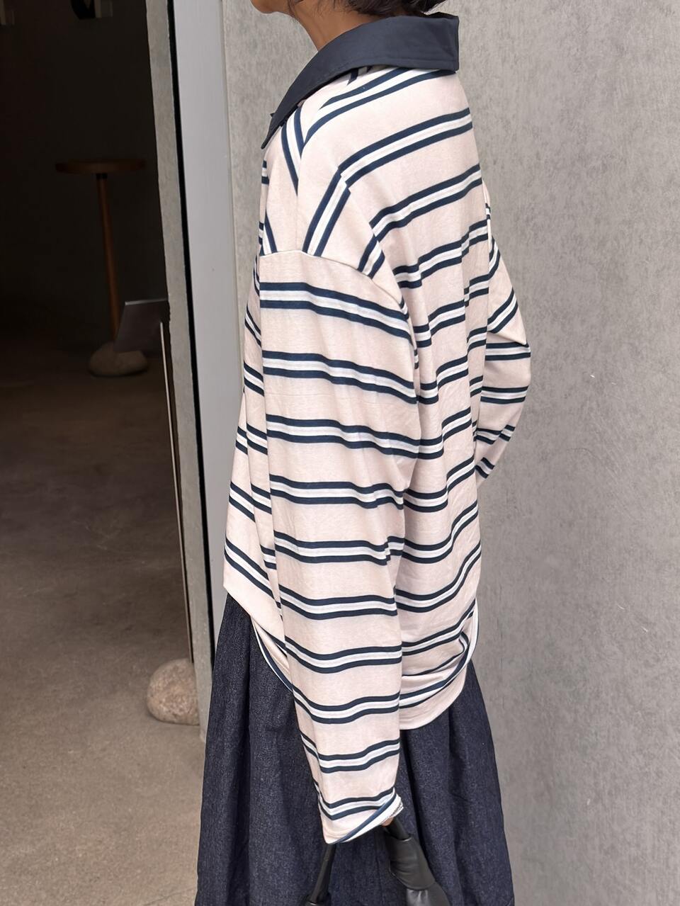 Women's Colorblock Striped Patchwork Loose Long Sleeve Polo Collar Sweatshirt, Casual Vacation College Style, Autumn/Winter Oversized