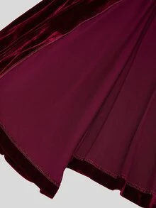 Sweetra Halloween Plus Size Women's Velvet Hooded Cape Coat With Frog Button Design Fall - Burgundy - View 6
