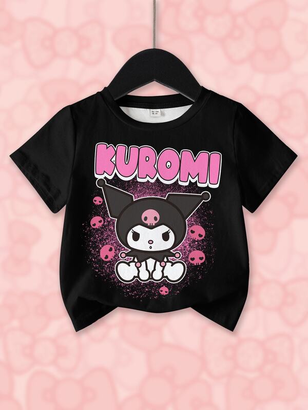 HELLO KITTY AND FRIENDS | SHEIN 少女字母卡通印花休閒日常短袖T恤