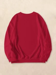 SpongeBob SquarePants | SHEIN Men's Crew Neck Long Sleeve Casual Loose Sweatshirt - White - View 2