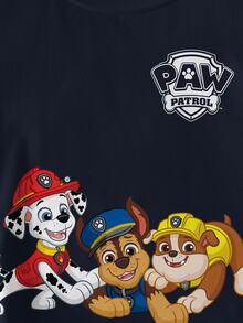 SHEIN | PAW Patrol Young Boy Letter Cartoon Print Casual Daily Short Sleeve T-Shirt - White - View 4