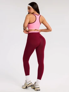 SHEIN Dewbera Women's Seamless Multi-Color Sports Set Tank Top & Leggings - Multicolor - View 2