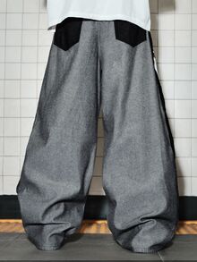 ROMWE MEN Grunge Punk Fashion Versatile Printed Comfortable Men's Denim Jeans - Grey - View 3