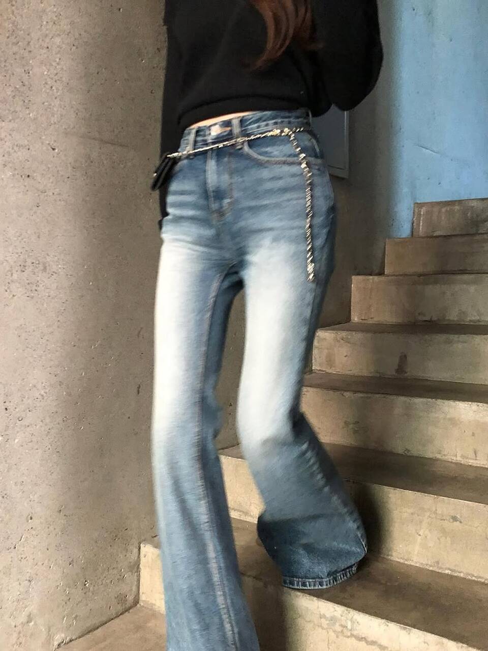 High Waist Flare Leg Jeans Fall