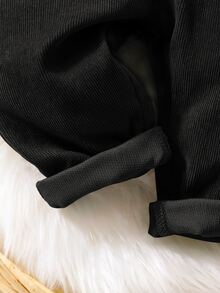 SHEIN Baby Boy Flap Pocket Overalls Holiday Vacation Black Autumn Alt Western - Black - View 4