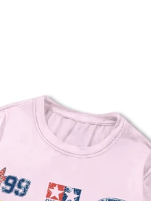ROMWE MEN Street Life Men's Letter Graphic Casual Daily Long Sleeve T-Shirt - Pink - View 3