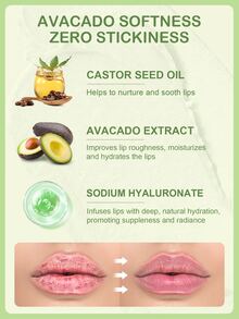 Slow Sunday Avocado Color Changing Lip Care, Avocado, Cute Heart-Shaped Design, Color-Changing, Daily Lip Care, Lip Sleeping Mask, Fruit Favor, Good Choice For Vacation, Travel Essentials, Halloween, Suitable For Summer Lip Care - Green - View 3