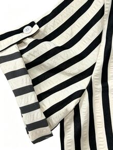 EMERY ROSE New V-Neck Striped Loose Casual Long Button-Down Women's Dress - Black - View 4
