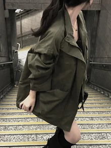 DAZY Women's Solid Color Casual Long Sleeve Spring/Autumn Denim Jacket And Outerwear - Grey - View 1